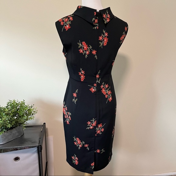 Ann Taylor Factory Floral Print Roll Neck Sheath Dress <2> - Picture 4 of 9